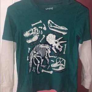 Long Sleeve Boys Dinosaur Bones Shirt